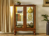 Curio Cabinet Lighted Curio Diapaly Cabinet with Adjustable Shelves and Mirrored Back Panel, 13840081