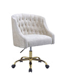 ZNTS Levian Vintage Cream Velvet & Gold Finish Office Chair B2726P266289