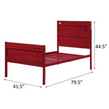 Red Twin Platform Bed B062P186402