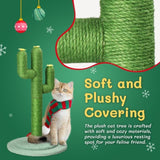 ZNTS 26in Cactus Cat Scratching Post, Cute Cat Scratcher with Natural Sisal Posts & Flower Toppers for 48403907