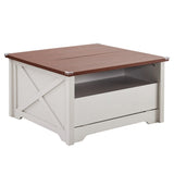 ZNTS Lift Top Coffee Table, Ergonomic Rising Table with Hidden Compartment, Dining Table with Storage 58519229