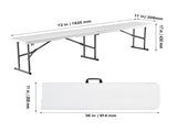 6 ft Plastic Folding Bench, Portable Bench for Indoor and Outdoor Use, Ideal for Picnics, Parties, 85813402