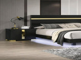 Black And Gold Trim 1pc Nightstand Bracketed Metal Legs Acrylic Trim Contemporary Bedroom Furniture B2741P325736
