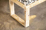 Black and White Sled Leg Accent Bench B062P153595