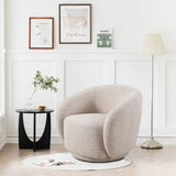 Swivel Accent Chair, Boucle Fabric Upholstered Barrel Chair, Single Sofa Single Armchair for Living W2664P263295