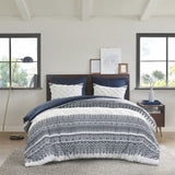King/Cal King 3 Piece Cotton Comforter Set with Chenille Tufting B035128801
