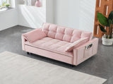 Modern velvet sofa, sofa pull-out bed, small love seat casual sofa with back, with pillow, pockets, 82640220