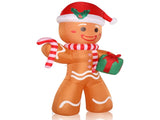8ft 15W 5 LED Lights Gingerbread Man Holding Gift Garden Gingerbread Man Decoration 48266409