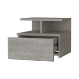 Concrete Gray 2-Tier Shelf Floating Nightstand B062P175169