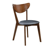 Dark Walnut and Black Open Back Side Chairs B062P145496