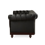 VIVALUX 59.44" Chesterfield Velvet Loveseat Sofa,2-Person Rolled Arm Dutch Plush Upholstered Sofa N762P178705B