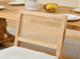 Farmhouse Rattan Dining Chairs Set of 2, Mid Century Modern Kitchen & Dining Room Chairs, Cane W1143P483566