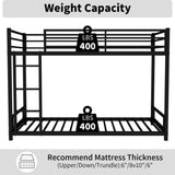 ZNTS Metal Twin over Twin Bunk Bed/ Heavy-duty Sturdy Metal/ Noise Reduced/ Safety Guardrail/No Box W1935P235012