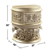 2 Drawers Resin Nightstand in Champagne Silver Finish B016P256532