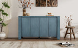 TREXM Buffet Cabinet with Storage, 4-Door Retro Wood Sideboard with Distressed Finish and Adjustable N715P204444M