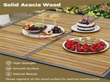 43.5" Square Acacia Wood Outdoor Table - Metal X-Frame, 4-Seater, NaturalBlack, 180lbs Capacity 52125442
