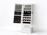 White MDF, painted finish, 1 door 2 fabric drawers 1 shelf, jewelry mirror cabinet 77137697