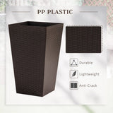 3 PCS Indoor Planters with Drainage Hole Brown 25926186