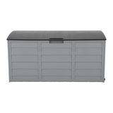 ZNTS 75gal 260L Outdoor Garden Plastic Storage Deck Box Chest Tools Cushions Toys Lockable Seat 10663967