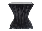 Outdoor Side Table,Wave Design End Table,Decorative Accent Table,Lightweight Concrete Patio Garden N770P200248B