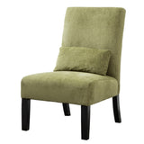 ZNTS Pisano Contemporary Chenille Fabric Armless Accent Chair with Pillow, Green T2574P164500