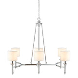 6-light Chandelier with Fabric Drum Shades Chrome See below B035P264527
