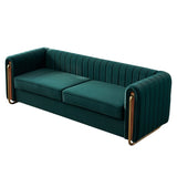 Contemporary Velvet Sofa Couch 84.25''W for Living Room, Green W57946169