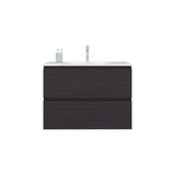 Bathroom Vanity, 2 Drawers, Black Wengue B097P350334
