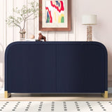 U_STYLE 4-door Curved Corner Design Wavy Door Panel Cabinet with Adjustable Shelves, Suitable for WF530090AAV
