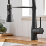 Commercial Black Kitchen with Pull Down Sprayer, Single Handle Single Lever Kitchen Sink W1932P172271