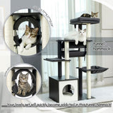 ZNTS Modern Cat Tree 6 Levels Wooden Cat Tower with Sisal Scratching Posts, Roomy Condo, Spacious Perch, 83723792