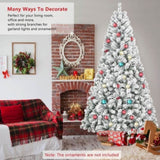 Artificial 5ft Flocked Christmas Tree with 407 PVC Branch Tips, Round head, Foldable Base for Indoor 55068094