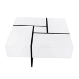 ZNTS ON-TREND Unique Design Coffee Table with 4 Hidden Storage Compartments, Square Cocktail Table with WF305182AAK