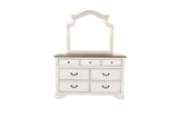 ZNTS Antique White Wooden 1pc Dresser Only Bedroom Formal Antique Walnut Top Storage 7-Drawers Dresser B011P236768