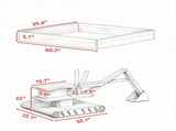 Kids Wooden Sandbox with Digger And 360&deg Rotating Seat Bottom Liner Included 72" x 35" x 22" 52684780