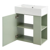 ZNTS [Video] 21.6 inch Modern Floating Bathroom Vanity with Ceramic Basin - Perfect for Small Bathrooms, N729P170388F