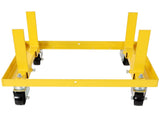 750lbs Rolling Engine Stand,Adjustable Width And Length, with 2pcs Buckle Straps,Yellow--Self-pickup 64415047