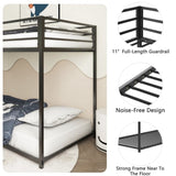 ZNTS Adam Sturdy Twin over Twin Bunk Bed Metal Black for Kids and Adult, Low Profile Twin over twin bunk B083P152996