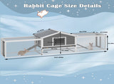 2-Story Large Wooden Rabbit Hutch Pet House with Ramps, Lockable Doors, Run Area and Asphalt Roof 67210281