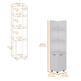 Sunriver Corner Shelf with Cabinet, 3-Tier Shelf, Metal Handles B128P148813