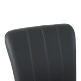 Modern Charcoal PU dining chair, cloth upholstered chair, electroplated metal chair legs, suitable W210P224293