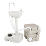 ZNTS Portable Removable Outdoor Hand Sink with Portable Toilet （Same as 46793540） 96566688