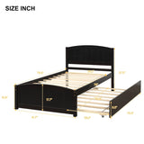 Twin size Platform Bed with Trundle, Espresso WF194304AAP