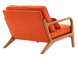 Oak Armrest Oak Upholstered Single Lounge Chair Indoor Lounge Chair Burnt Orange 03093913