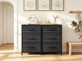 3-Layer Fabric Storage Cabinet, Vertical Narrow Dresser Tower with Smooth Metal Glide Drawers, 08299986