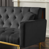 BLACK Convertible Folding Futon Sofa Bed , Sleeper Sofa Couch for Compact Living Space. W58842966