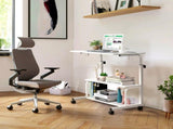 White Wood Grain P2 15MM Particle Board with Melamine Coating Adjustable Computer Desk with 3 USB 35777601