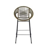 Ferrara Outdoor Patio Green Faux Wicker Barstool, Set of 2 N775P266222G