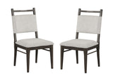 Dark Walnut Side Chairs Upholstered Seat 100% Polyester Kitchen Dining Room Set of 2pc Dining Chairs B011P321003