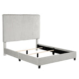 Queen Size Minky Stone Upholstered Platform Bed B108P160254